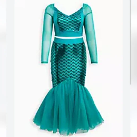 Torrid Halloween Costume Mesh Two Piece Mermaid Tulle Dress Skirt 1X 14-16 - Picture 2 of 8